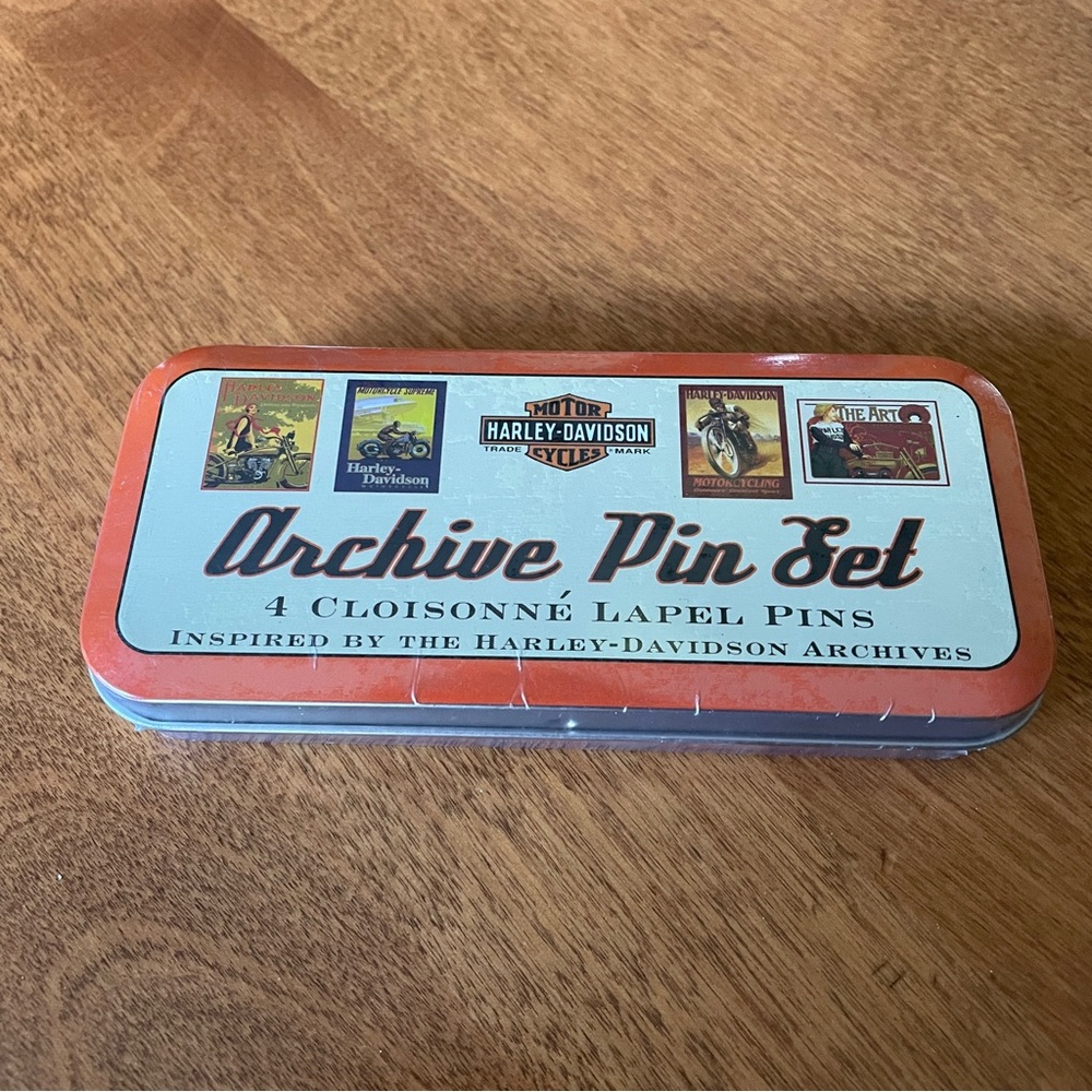 Harley-Davidson Archive Lapel Pin Set of 4 - New in Gift Box - Collectible